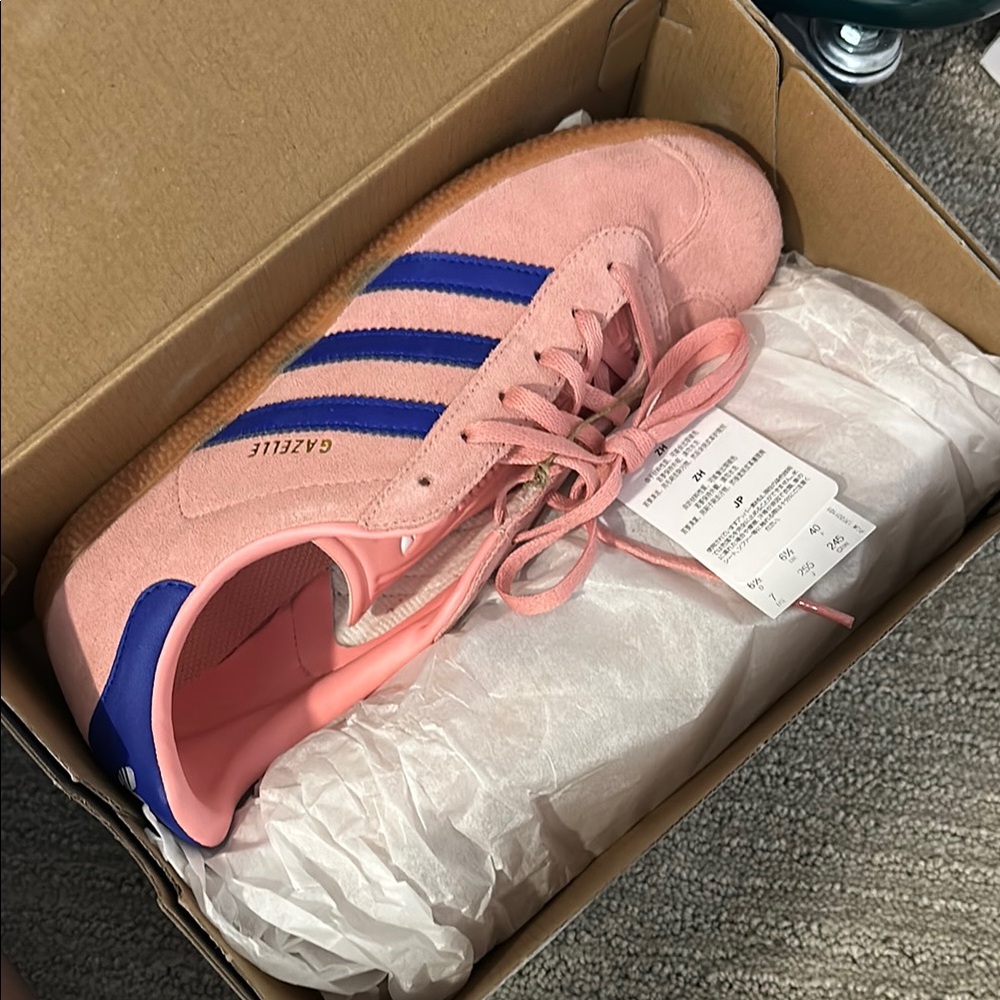 Adidas Gazelle Pink and Blue Sneakers